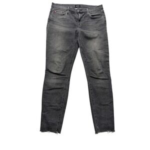 Hudson Krista Super Skinny Jeans Womens 28x26.5 Charcoal Wash Raw Hem Stretch
